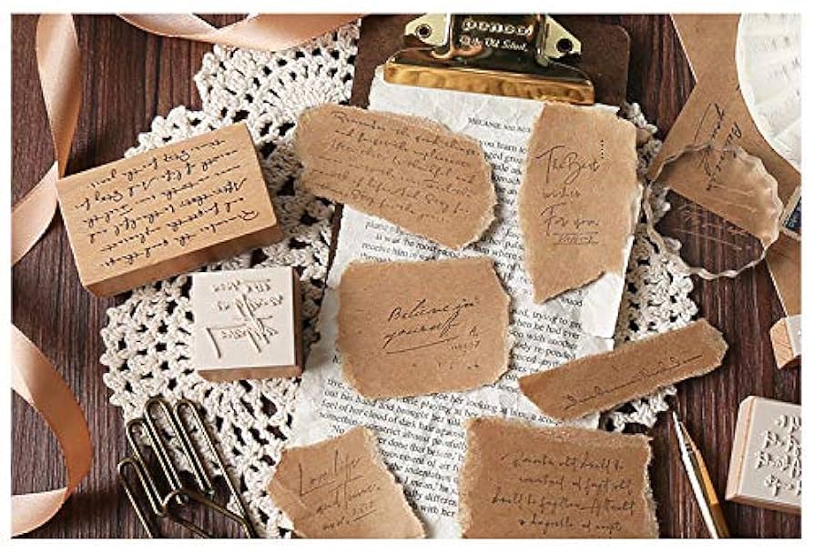Amazon.co.jp: MissOrange『木製ゴム印セット』英語